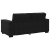Sofa 2-osobowa, czarna, 140 cm, tapicerowana aksamitem
