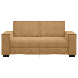 Sofa 2-osobowa, brązowa, 140 cm, tapicerowana aksamitem