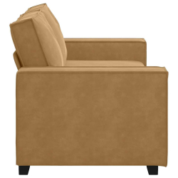 Sofa 2-osobowa, brązowa, 140 cm, tapicerowana aksamitem