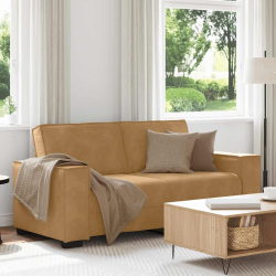 Sofa 2-osobowa, brązowa, 140 cm, tapicerowana aksamitem
