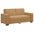 Sofa 2-osobowa, brązowa, 140 cm, tapicerowana aksamitem