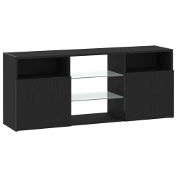 Szafka pod TV z oświetleniem LED, czarny dąb, 120x30x50 cm