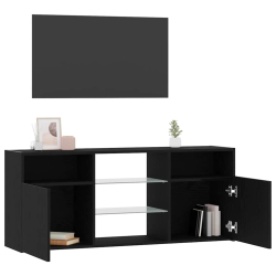 Szafka pod TV z oświetleniem LED, czarny dąb, 120x30x50 cm