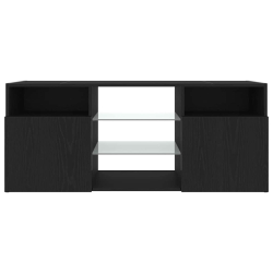 Szafka pod TV z oświetleniem LED, czarny dąb, 120x30x50 cm