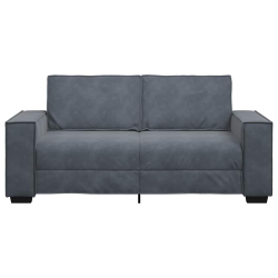 Sofa 2-osobowa, ciemnoszary, 140 cm, tapicerowana aksamitem