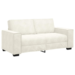 Sofa 2-osobowa, kremowy, 140 cm, tapicerowana aksamitem