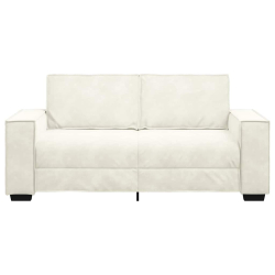 Sofa 2-osobowa, kremowy, 140 cm, tapicerowana aksamitem