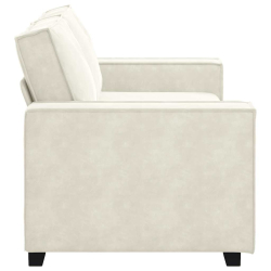Sofa 2-osobowa, kremowy, 140 cm, tapicerowana aksamitem