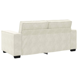 Sofa 2-osobowa, kremowy, 140 cm, tapicerowana aksamitem