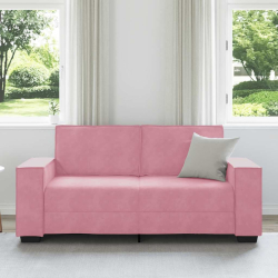 Sofa 2-osobowa, różowy, 140 cm, tapicerowana aksamitem