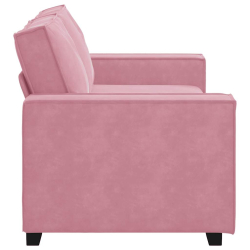 Sofa 2-osobowa, różowy, 140 cm, tapicerowana aksamitem