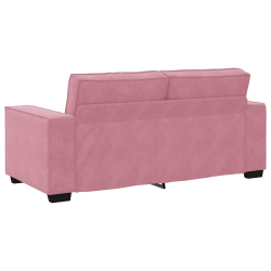 Sofa 2-osobowa, różowy, 140 cm, tapicerowana aksamitem