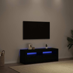 Szafka pod TV z oświetleniem LED, czarny dąb, 120x35x40 cm