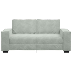 Sofa 2-osobowa, jasnoszara, 140 cm, tapicerowana aksamitem