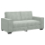 Sofa 2-osobowa, jasnoszara, 140 cm, tapicerowana aksamitem