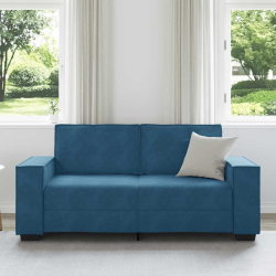 Sofa 2-osobowa, niebieski, 140 cm, tapicerowana aksamitem