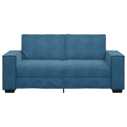 Sofa 2-osobowa, niebieski, 140 cm, tapicerowana aksamitem
