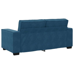 Sofa 2-osobowa, niebieski, 140 cm, tapicerowana aksamitem