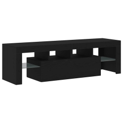 Szafka pod TV z oświetleniem LED, czarny dąb, 140x36,5x40 cm