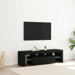 Szafka pod TV z oświetleniem LED, czarny dąb, 140x36,5x40 cm