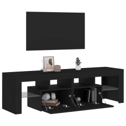 Szafka pod TV z oświetleniem LED, czarny dąb, 140x36,5x40 cm