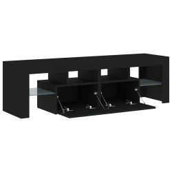 Szafka pod TV z oświetleniem LED, czarny dąb, 140x36,5x40 cm