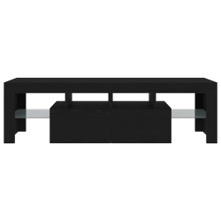Szafka pod TV z oświetleniem LED, czarny dąb, 140x36,5x40 cm