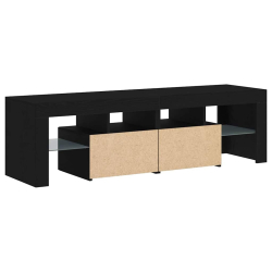 Szafka pod TV z oświetleniem LED, czarny dąb, 140x36,5x40 cm