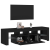 Szafka pod TV z oświetleniem LED, czarny dąb, 140x36,5x40 cm