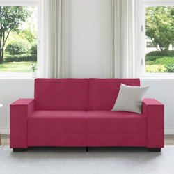 Sofa 2-osobowa, winna czerwień, 140 cm, tapicerowana aksamitem