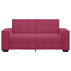 Sofa 2-osobowa, winna czerwień, 140 cm, tapicerowana aksamitem