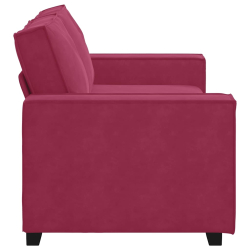 Sofa 2-osobowa, winna czerwień, 140 cm, tapicerowana aksamitem