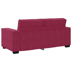 Sofa 2-osobowa, winna czerwień, 140 cm, tapicerowana aksamitem