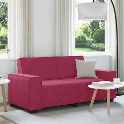 Sofa 2-osobowa, winna czerwień, 140 cm, tapicerowana aksamitem