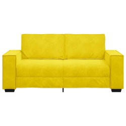 Sofa 2-osobowa, żółta, 140 cm, tapicerowana aksamitem