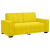 Sofa 2-osobowa, żółta, 140 cm, tapicerowana aksamitem