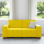 Sofa 2-osobowa, żółta, 140 cm, tapicerowana aksamitem