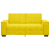 Sofa 2-osobowa, żółta, 140 cm, tapicerowana aksamitem