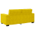 Sofa 2-osobowa, żółta, 140 cm, tapicerowana aksamitem