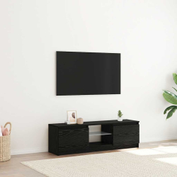 Szafka pod TV z oświetleniem LED, czarny dąb, 120x30x36 cm