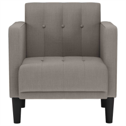 Sofa Fotel z Podłokietnikami Taupe 53 cm Tkanina