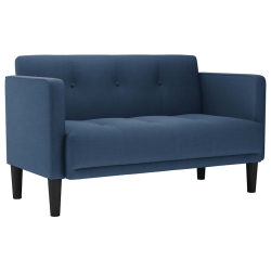 Sofa dwuosobowa niebieska 111 cm tkanina