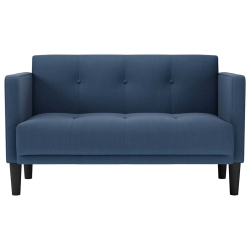 Sofa dwuosobowa niebieska 111 cm tkanina
