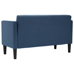 Sofa dwuosobowa niebieska 111 cm tkanina