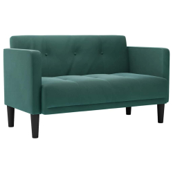 Sofa dwuosobowa Ciemnozielona 111 cm Aksamit