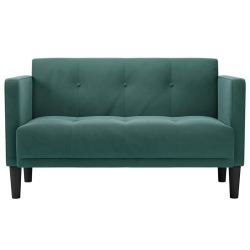 Sofa dwuosobowa Ciemnozielona 111 cm Aksamit
