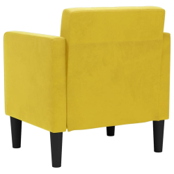 Sofa Fotel z Podłokietnikami Żółty 53 cm Aksamit