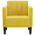 Sofa Fotel z Podłokietnikami Żółty 53 cm Aksamit