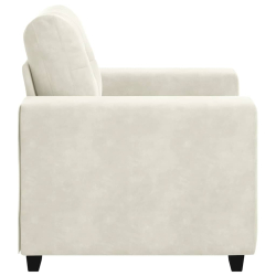 Sofa Fotel Kremowy 59 cm Aksamit