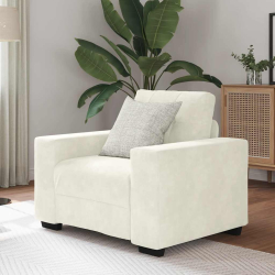 Sofa Fotel Kremowy 59 cm Aksamit